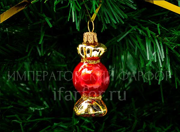 Елочная игрушка Маленькая красная конфетка