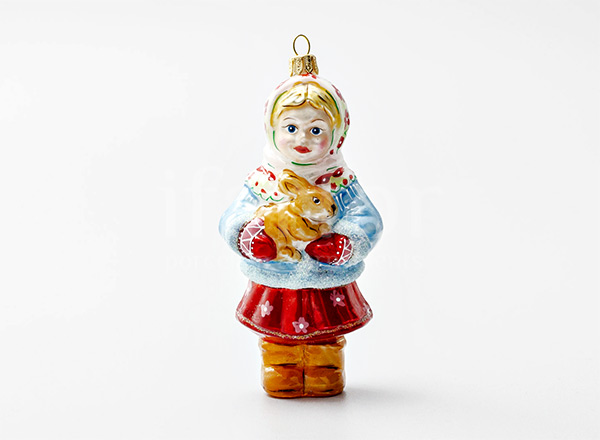 Christmas tree toy Girl with Bunny