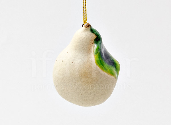 Елочная игрушка Груша мини белая