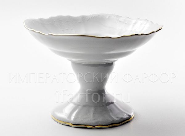 Vase for fruit footed Bernadotte White Pattern Bernadotte