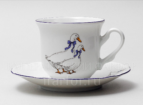 Cup and saucer tea Geese Constance