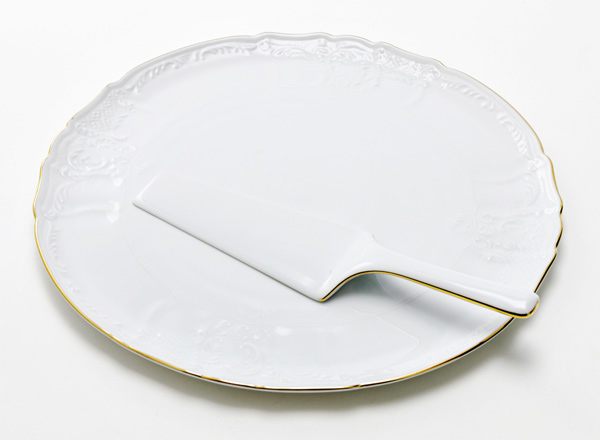 Dish/ platter for cake Bernadotte White Pattern Bernadotte