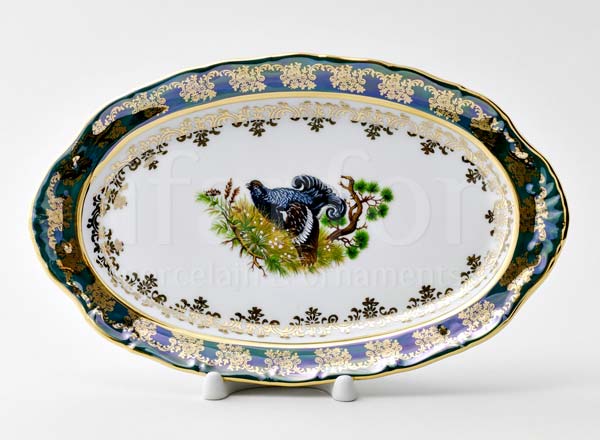 Dish/ platter oval Hunting Green Crown