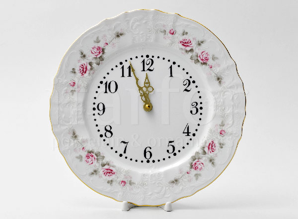 Clock round Gray rose gold Bernadotte