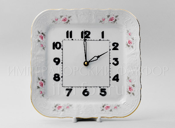 Clock quadratic Gray rose gold Bernadotte