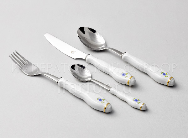 Набор столовых приборов Бернадотт 6/24 Бернадотт Синий глаз. Синий цветок