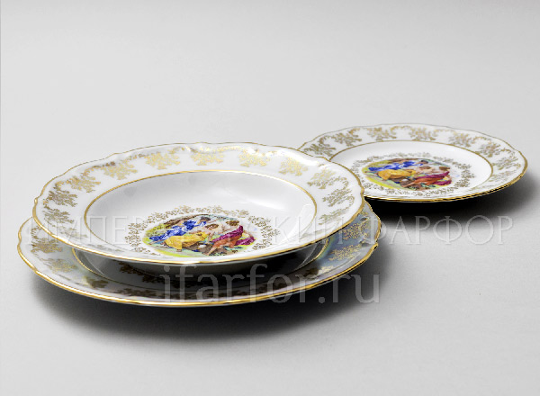 Set of plates Table Madonna Mother of Pearl 6/18 Frederick