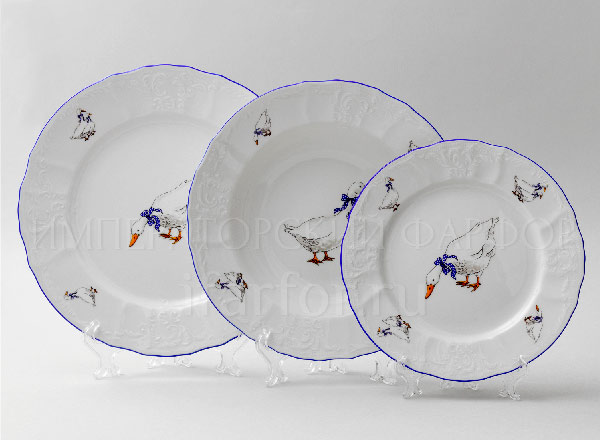 Набор тарелок столовый Бернадотт Гуси 6/18 Бернадотт