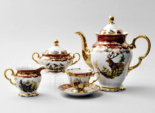 Coffee Set Hunting Red 6/17 Frederick