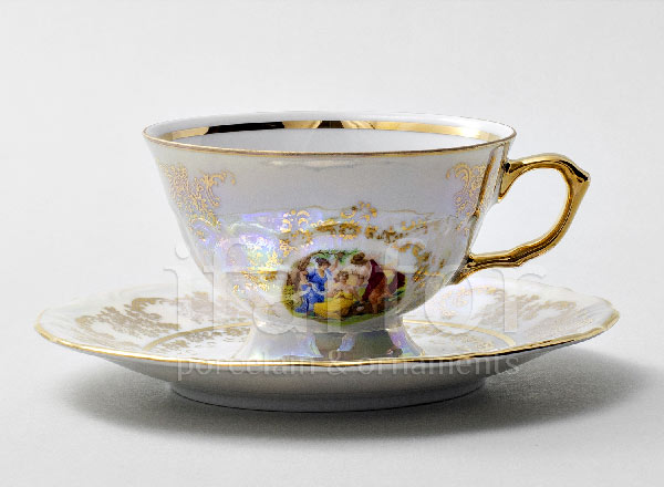 Чашка с блюдцем чайная Мадонна Перламутр Мария-Тереза