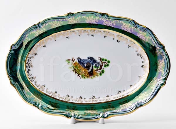 Dish/ platter oval Hunting Green Maria Teresa