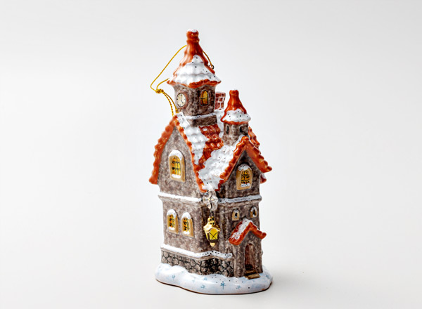 Елочная игрушка Дом с фонарем
