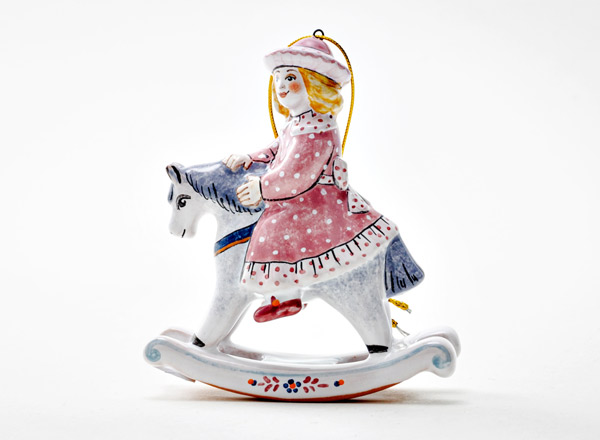 Елочная игрушка Девочка на лошадке 1