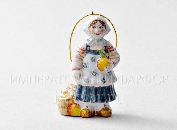 Елочная игрушка Девочка с яблоками