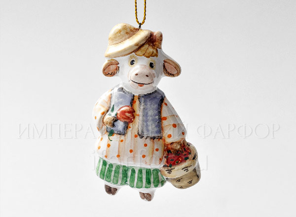 Christmas tree toy Bull with a basket Picture 14