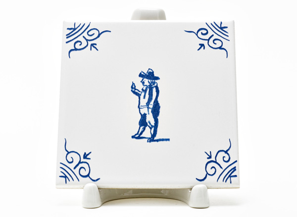 Tile Dutch. Man with a hat 