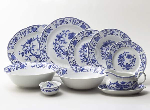 Сервиз столовый Луковичный узор. Синий лук 6/25 Натали