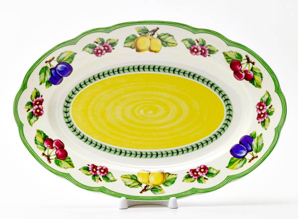 Dish/ platter oval Summer Garden Ivory Rose