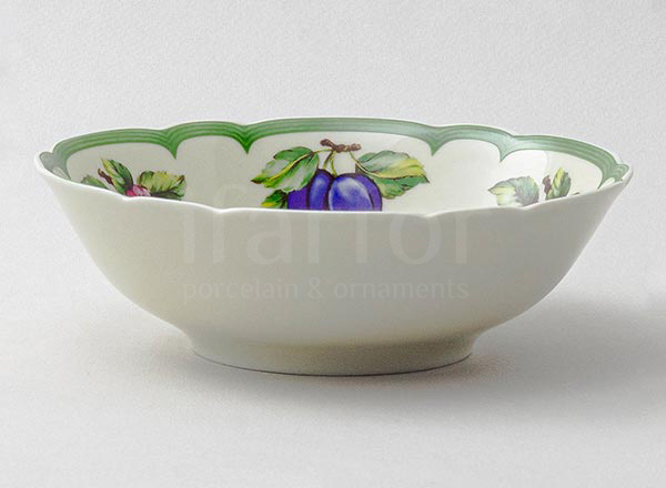 Salad bowl round Summer Garden Ivory Rose