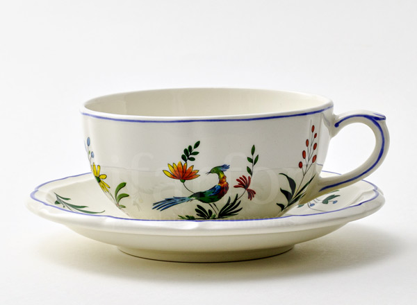 Cup and saucer tea OISEAUX PARADIS GIEN Rochelle
