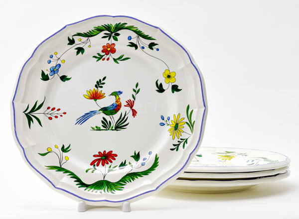 Set of plates Table OISEAUX PARADIS GIEN Rochelle