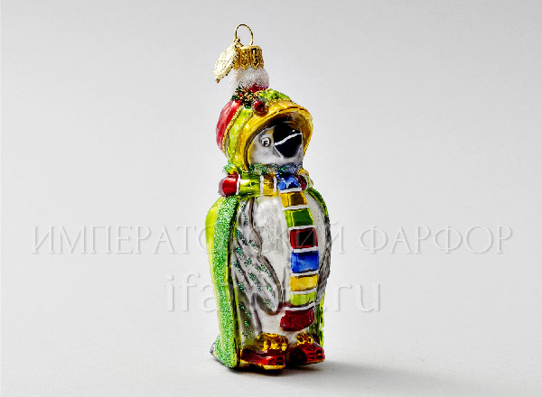 Елочная игрушка в подарочной коробке 210х130мм Миссис Пингвин