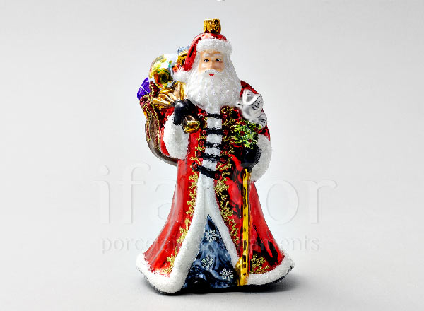 Елочная игрушка в подарочной коробке Дед Мороз с голубем