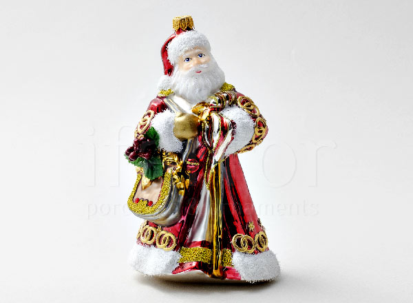 Елочная игрушка в подарочной коробке Винтажный Дед Мороз