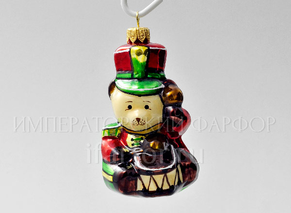 Елочная игрушка Мишка-барабанщик