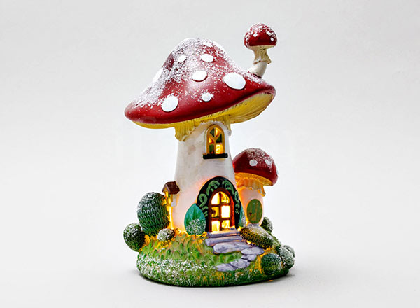 Новогоднее украшение Домик-грибок светящийся LED