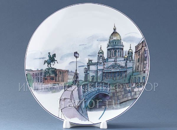 Plate decorative St Petersburg. Blue Bridge
