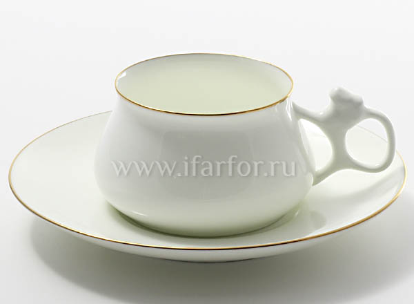 Cup and saucer Coffee Gold edging Bilibin