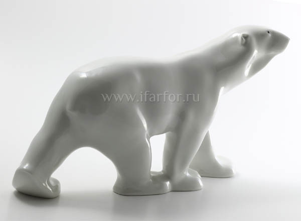 Sculpture Walking bear (big size) White