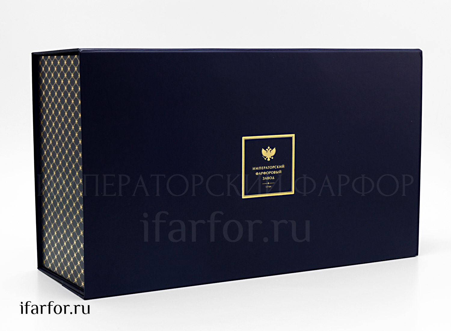 Подарочная упаковка для сервиза «Синий» Форма: Короб на магнитах. Бумага. 500 x 280 x 170 мм.