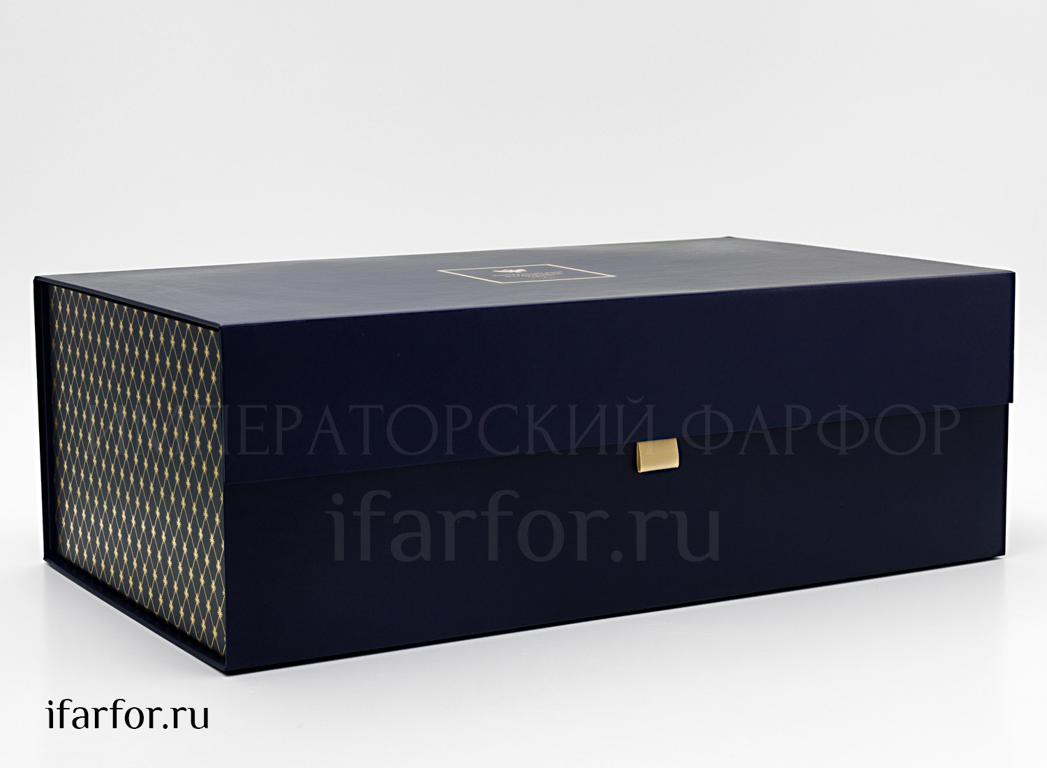 Подарочная упаковка для сервиза «Синий» Форма: Короб на магнитах. Бумага. 500 x 280 x 170 мм.