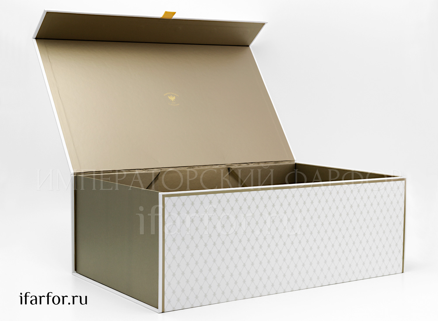 Подарочная упаковка для сервиза «Белый» Форма: Короб на магнитах. Бумага. 500 x 280 x 170 мм.