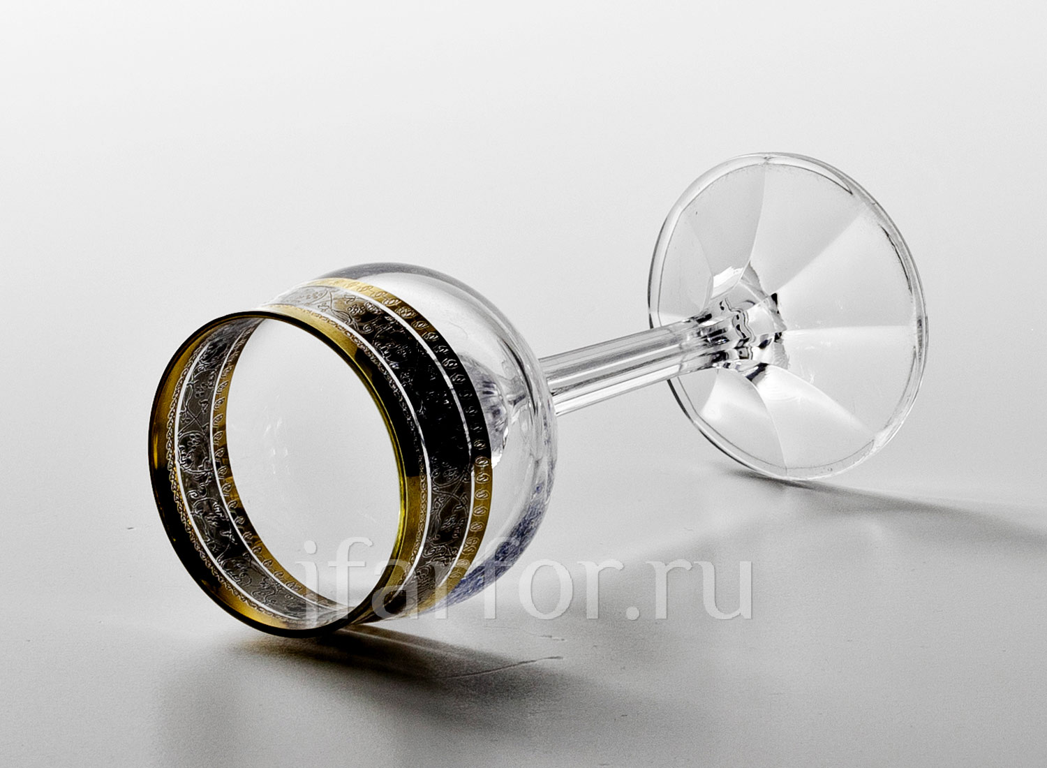 Рюмка для водки «Цветочный орнамент» Форма: Диана. Хрустальное стекло. 135 мм.