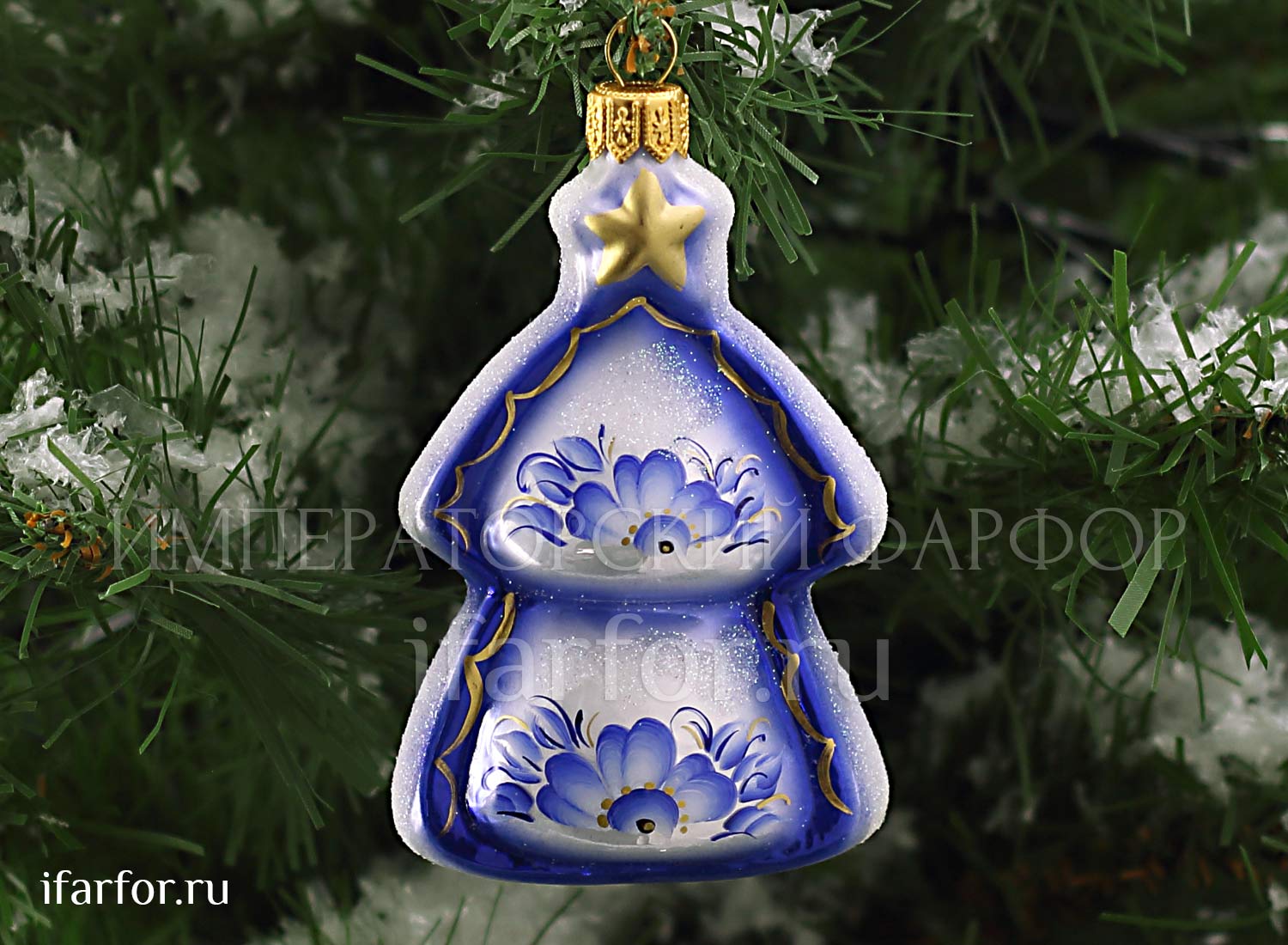 Елочная игрушка «Елка» Форма: Елка. Стекло. 100 мм.