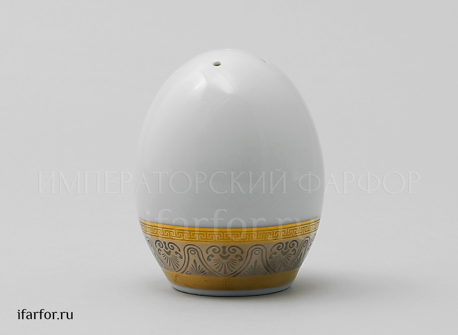Солонка «Широкий кант платина золото» Форма: Опал. Фарфор. 70 мм.