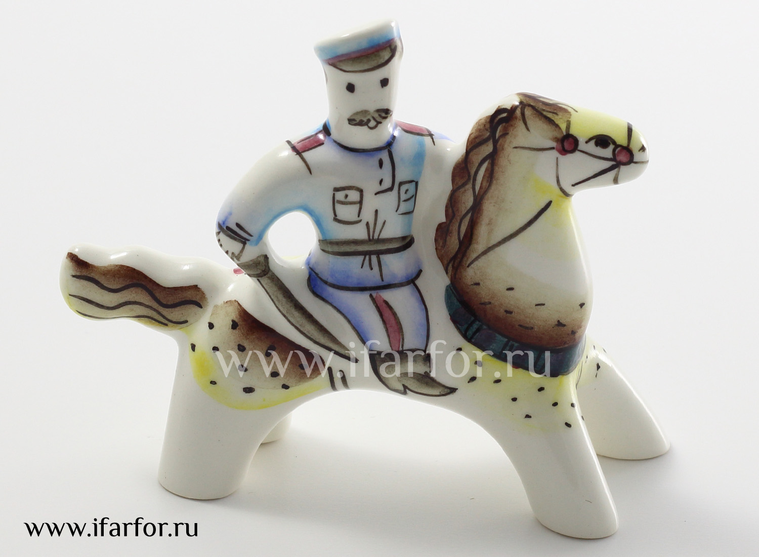 Скульптура «Всадник» Керамика. 85 мм.