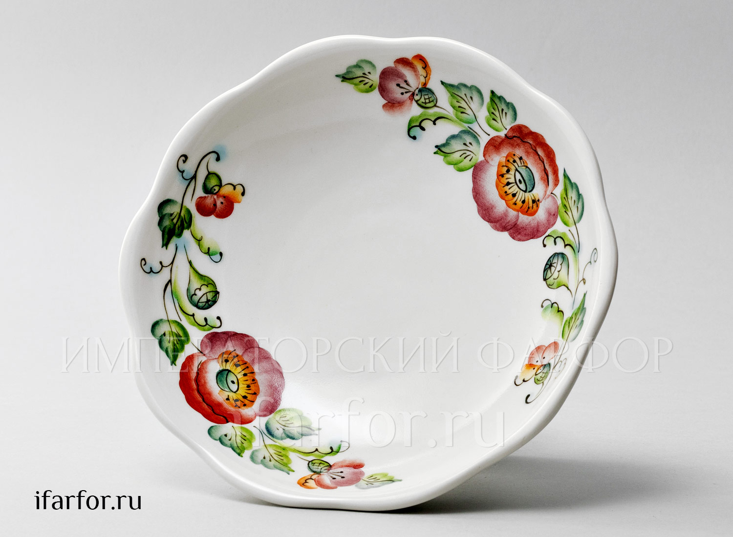 Конфетница «Маки» Форма: Клубничка. Керамика. 200 x 110 мм.