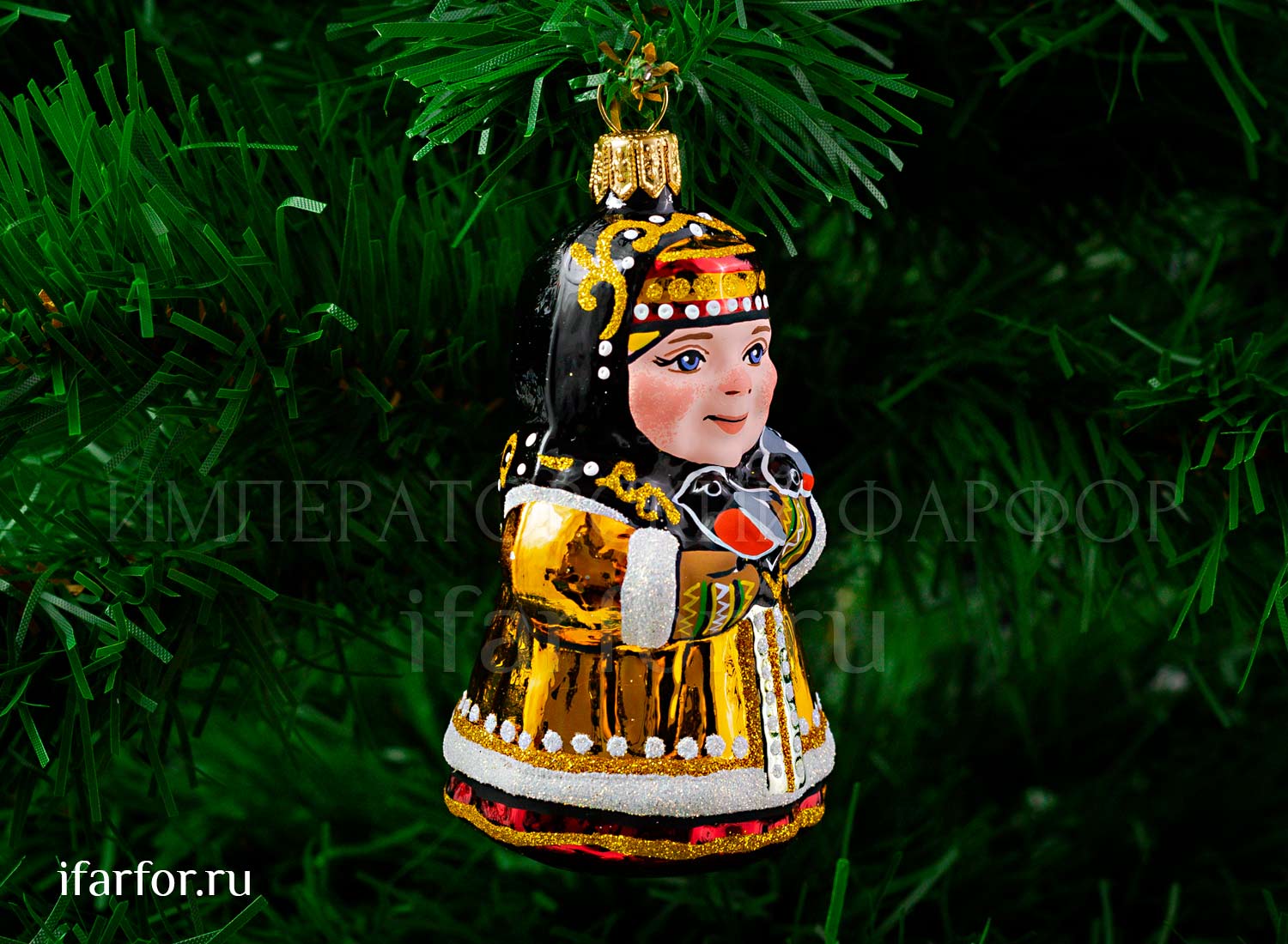 Елочная игрушка «Девочка Зима» Форма: Девочка Зима. Стекло. 95 мм.