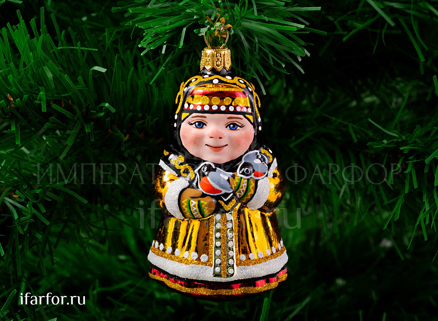 Елочная игрушка «Девочка Зима» Форма: Девочка Зима. Стекло. 95 мм.