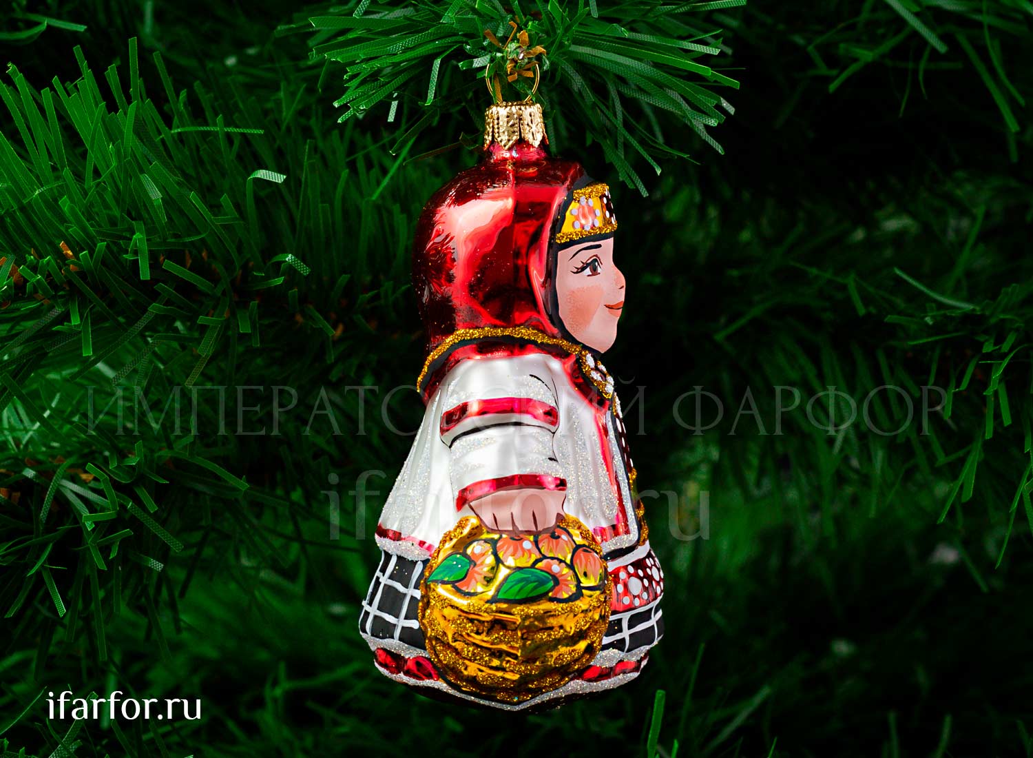 Елочная игрушка «Девочка Осень» Форма: Девочка Осень. Стекло. 95 мм.