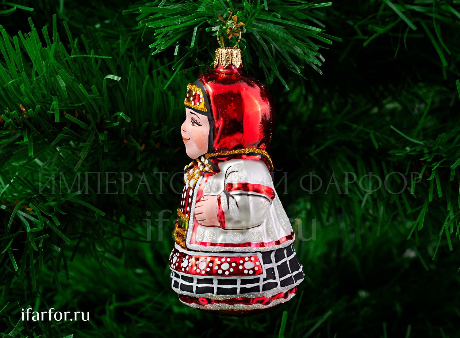 Елочная игрушка «Девочка Осень» Форма: Девочка Осень. Стекло. 95 мм.