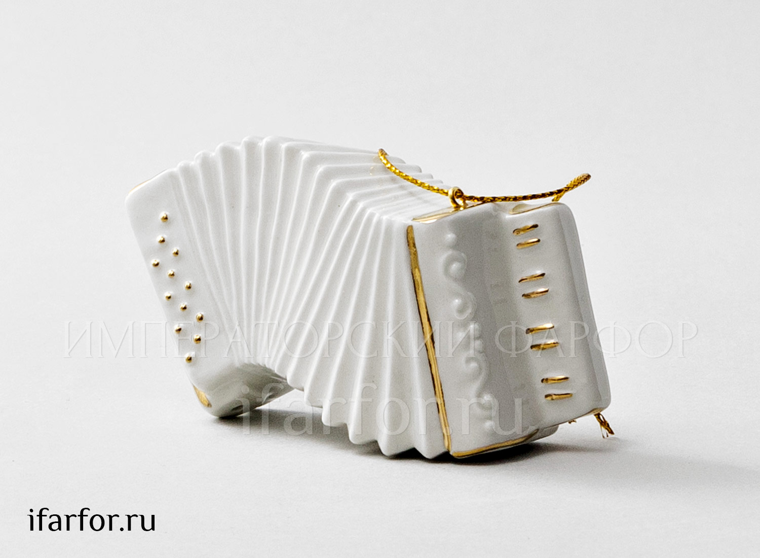 Елочная игрушка «Гармонь» Форма: Гармонь. Фарфор. 85 x 25 x 60 мм.