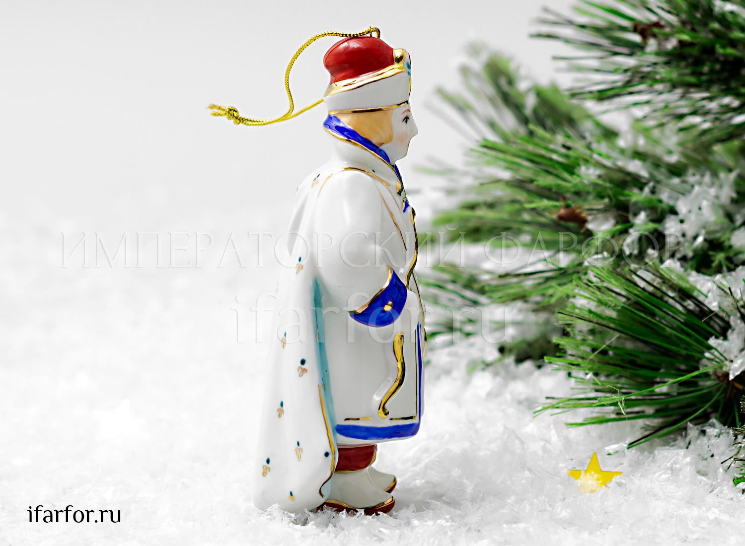 Елочная игрушка «Гвидон» Форма: Гвидон. Фарфор. 70 x 125 мм.