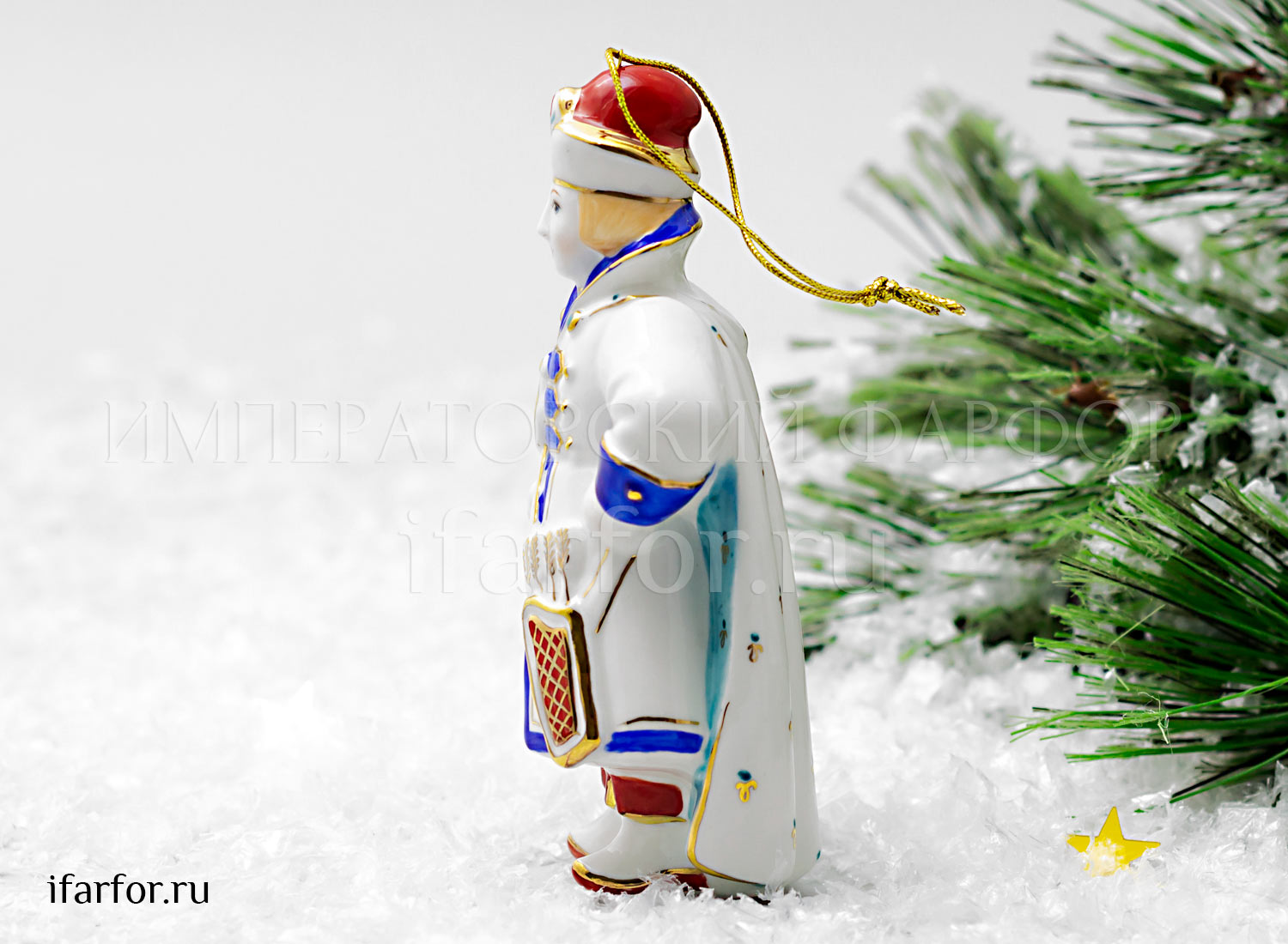 Елочная игрушка «Гвидон» Форма: Гвидон. Фарфор. 70 x 125 мм.