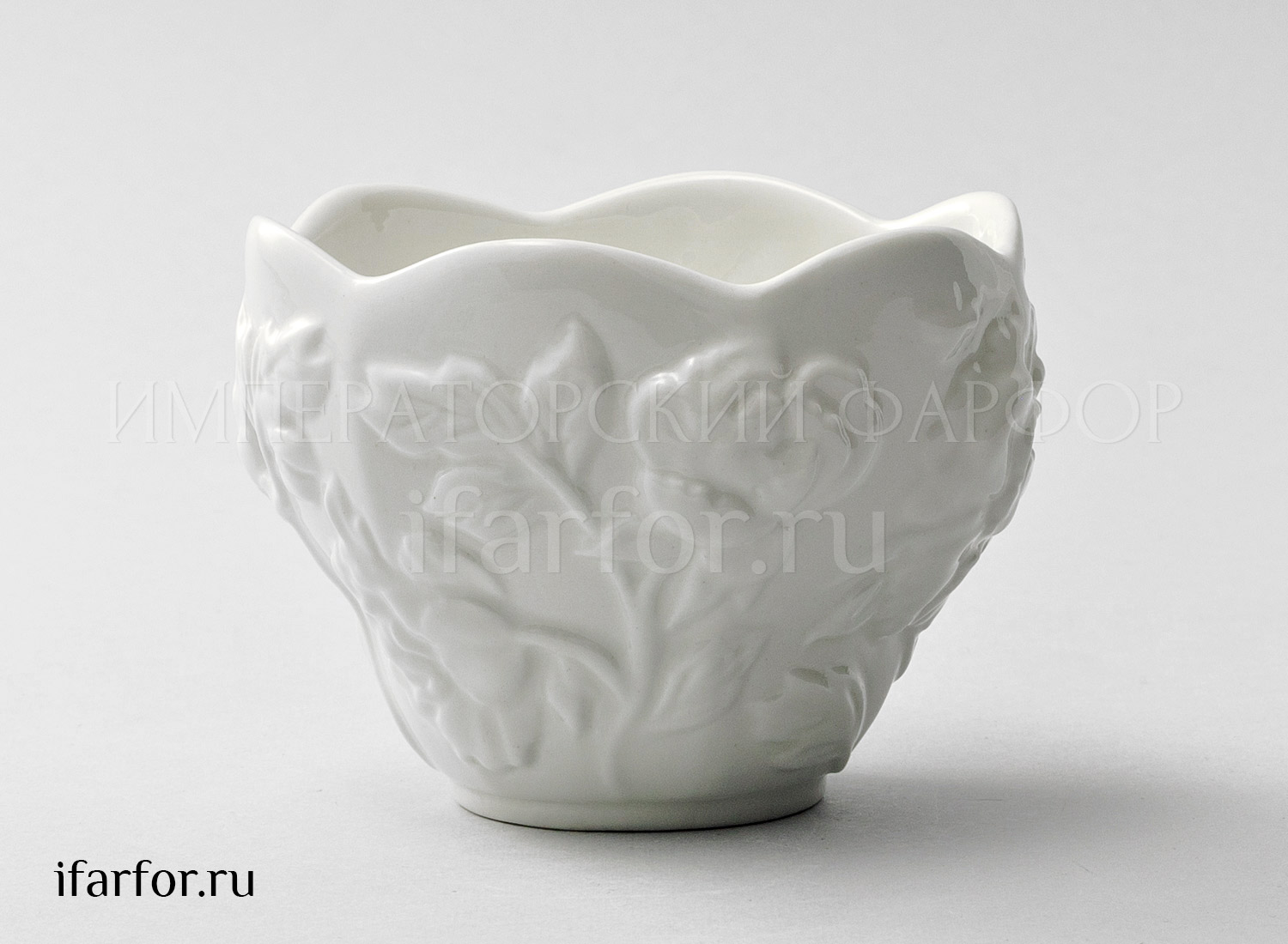 Мармеладница «Цветочный рельеф Ivory» Форма: Мармеладница. Фарфор. 90 x 80 мм.