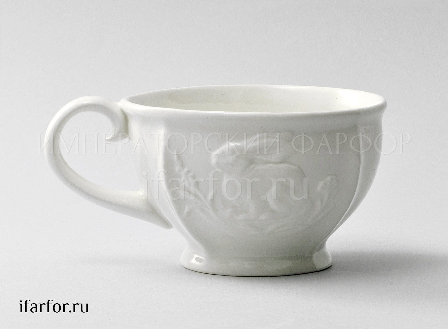 Чашка чайная «Рельеф Охотничий Ivory» Фарфор. 300 мл.